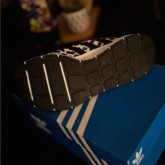 Adidas Black and White Leopard Sneakers - Picture 3 of 4